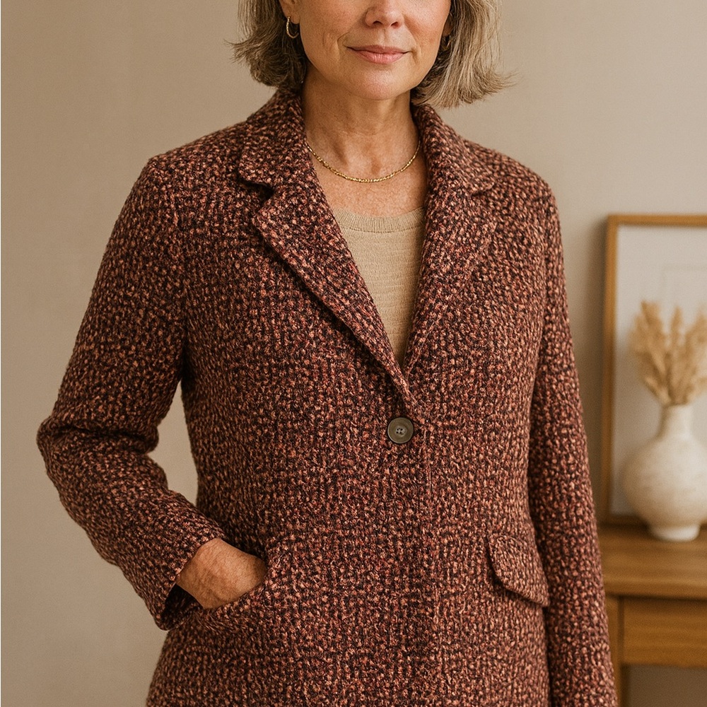 J. Jill Women's‎ Rich Brown Tweed Blazer